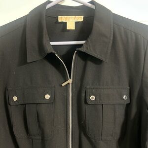 MICHAEL Michael Kors Black Zip-Up dress office after work casual basic black
